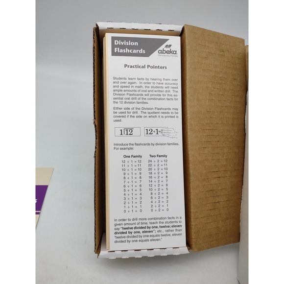Abeka Arithmetic 5-8 Concept Cards Flash Cards Division Mathematics Flash Cards - Picture 4 of 16
